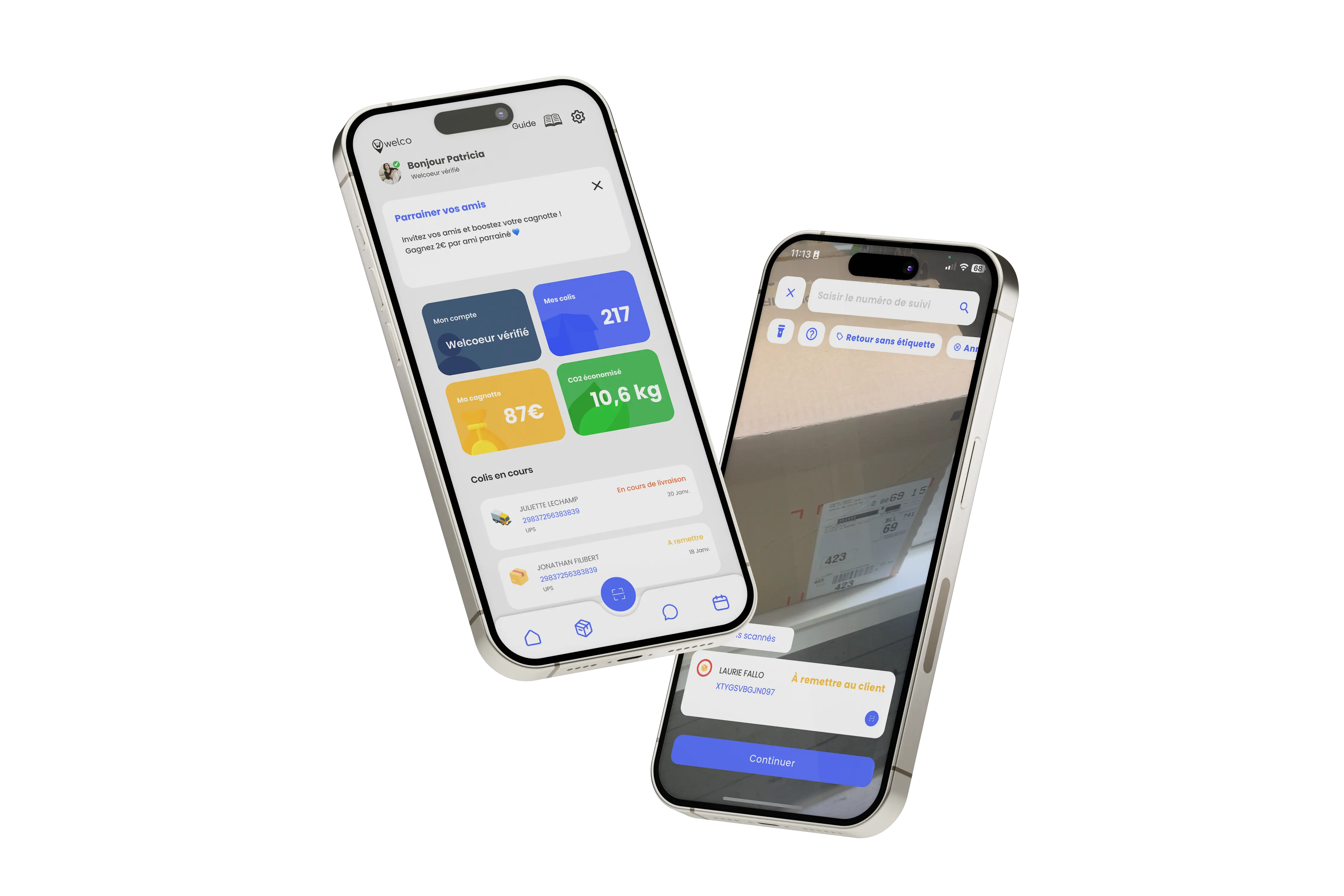 Application welco destinée aux points relais particulier, pour gérer les colis, la cagnotte et bien plus...